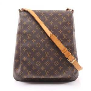 LOUIS VUITTON Authentic Brown Monogram Leather Shoulder Bag